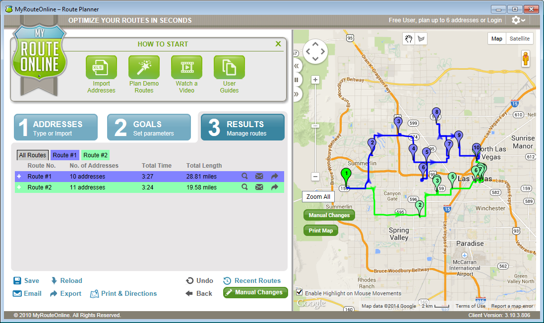 Free Route Planner MyRouteOnline screenshot