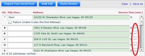 Route Planner Service Time Values Route Planner Service Time Values