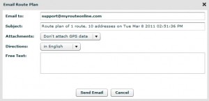 Email Route Plan Driving Directiona