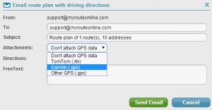 Export route to Garmin