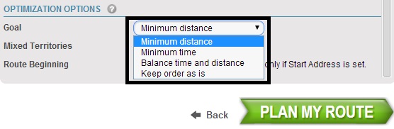 Optimization goal