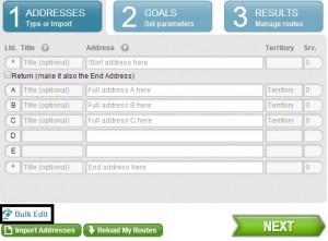 Bulk edit addresses