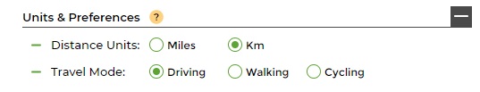 Units and Preferences