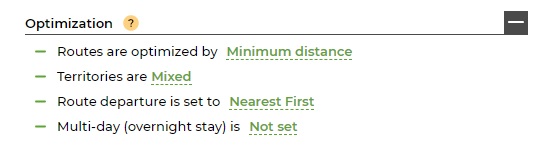 Optimization options