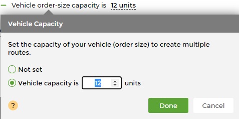 Set Vehicle Capacity