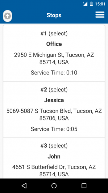 Stops list