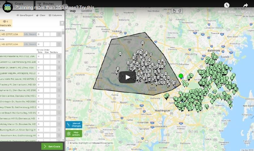 Planning more than 350 stops