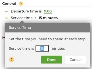 Set Default Service Time