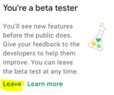 Leave beta program