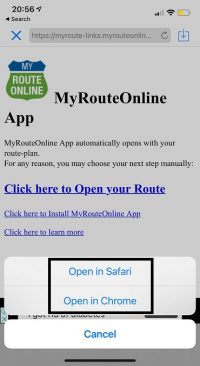 Open your route with MyRoute app