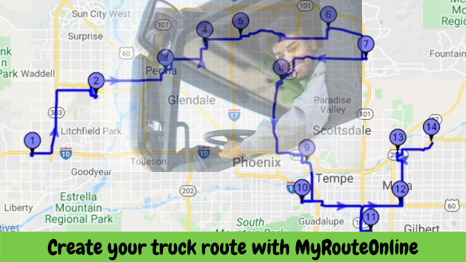 Create your truck route with MyRouteOnline