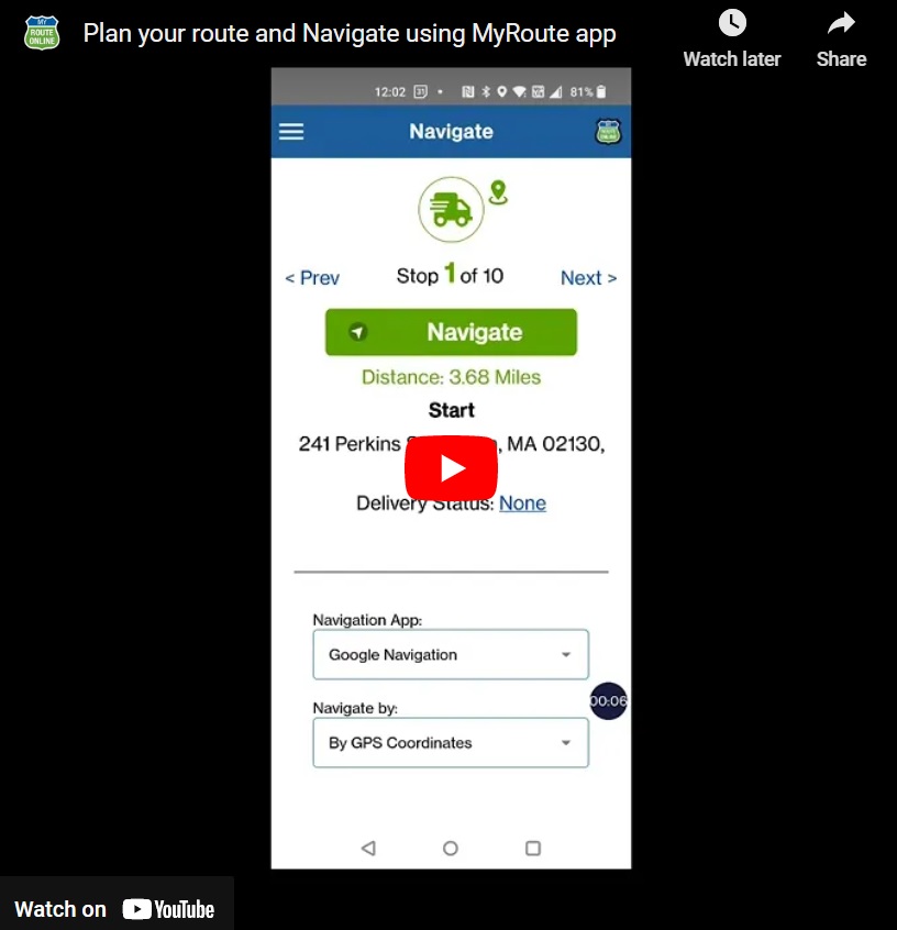 Plan your route and Navigate using MyRoute app-video